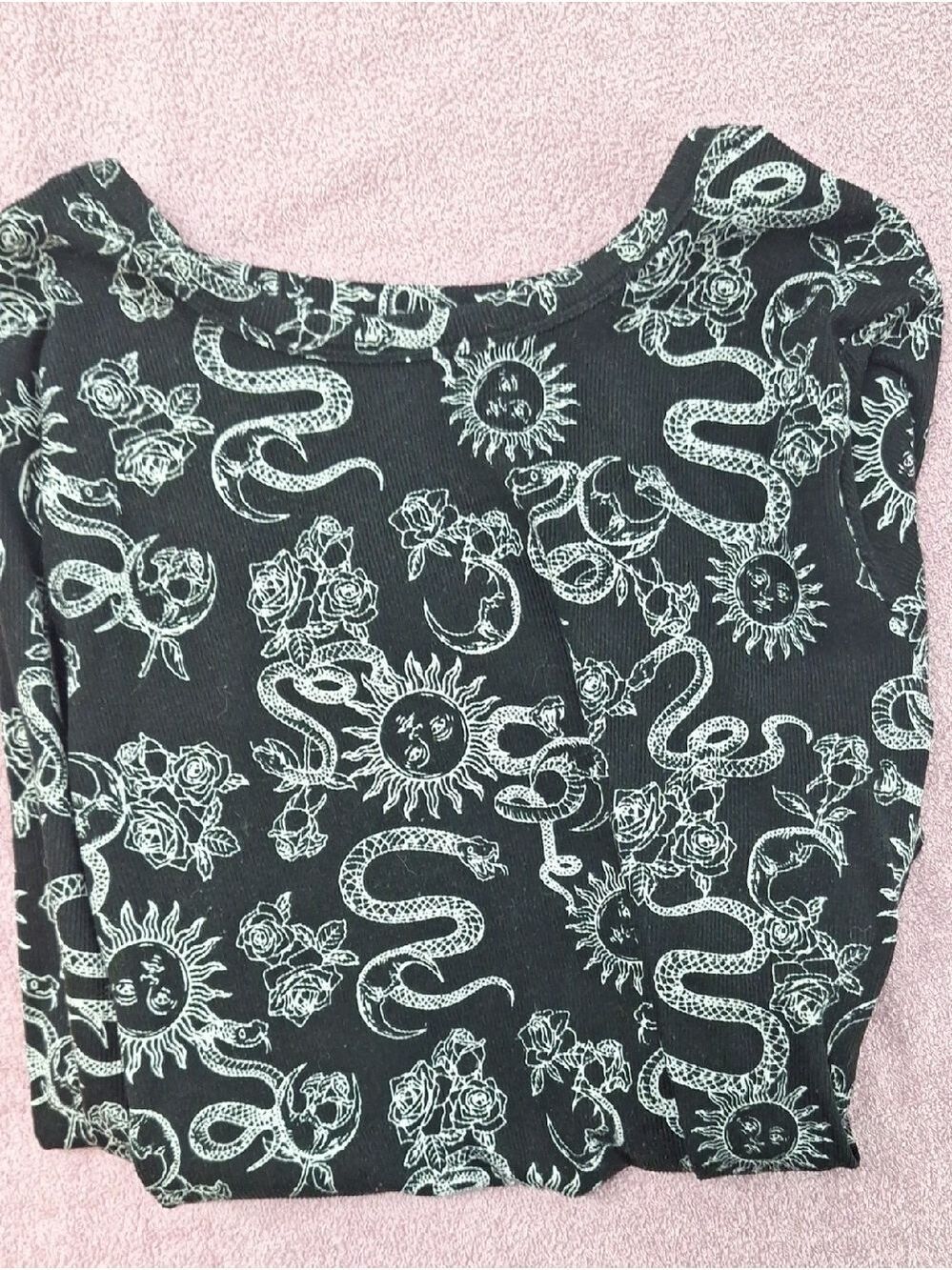 No Boundaries Black and White Graphic Long Sleeve Top